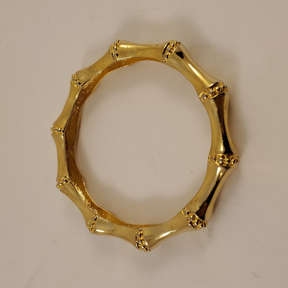 Kenneth Jay Lane set of 2 Bamboo-Inspired Bangles - Picture 3 of 4